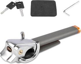 Asendiway 766997199843 Steering Wheel Lock Universal Anti-theft Device Heavy Duty Security Car Gray