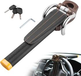 St-t2218-5-bl-fba Aumohall Car Steering Wheel Lock Heavy Duty Anti-theft Device And Light Black