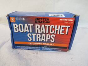 Bb-rstrp-172 Better Boat Stainless Steel Retractable Ratchet Straps Set 2 Transom Tie Downs
