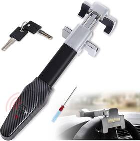 Cb078 Branded Steering Wheel Lock With Alarm Heavy-duty Anti-theft Security Device Black