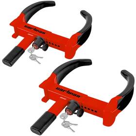 Cartman 943536325992 2 Packs Heavy Duty Trailer Lock Wheel Clamp Red/black Universal Secur