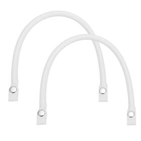 Duefixing 632702847210 2pcs Leather Purse Handles 0.6 Inch X 16 Bag Straps With Silver Button White