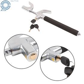 Hp68682 Happy19star Stainless Steel Steering Wheel Brake Lock Anti-theft Extendable Car Clutch