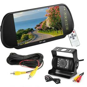 Ip-7010-cfrv Iposter 10m 7 Inch Mirror Monitor Rca Backup Camera Ir Night Vision For Van Truck Rv Bus
