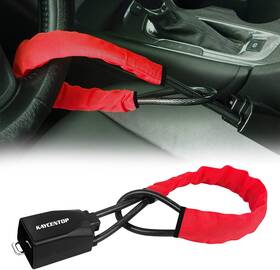 Kaycentop 717162067627 Car Steering Wheel Lock Seat Belt Anti-theft Device Max Red