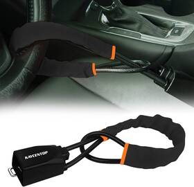 L1016-b Kaycentop Car Steering Wheel Lock Seat Belt Anti-theft Device Max 17 Inch Length Black