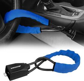 L1016-e Kaycentop Car Steering Wheel Lock Seat Belt Anti-theft Device Max 17 Inch Length Blue