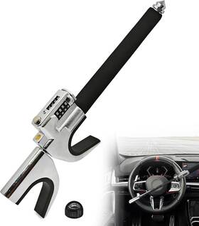 L1032 Kaycentop Universal Combination Steering Wheel Locks For Cars Black