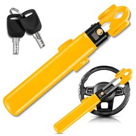 Kyx 3413zzz5389us Steering Wheel Lock Anti Theft Device For Car - Double Hooks And Yellow