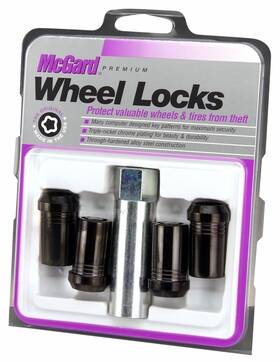 25112 Mcgard Black M14 X 1.5 Thread Size Tuner Style Cone Seat Wheel Lock Set 4