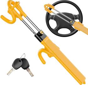 Monojoy 785731399080 Steering Wheel Lock Car Anti-theft Device Large Yellow