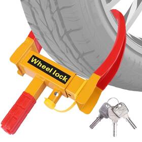 Pdedzx 653998442576 Car Trailer Wheel Lock Clamp Universal Tire Locks Heavy-duty Anti Theft
