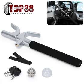 Top88-lck05 Top88 Universal Steering Wheel Lock Anti Theft Twin Hooks Car The Club Van Truck Suv