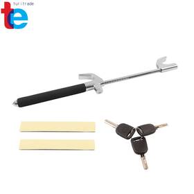 Tr45788 Turitrade Steering Wheel Brake Lock Anti-theft Extendable Stainless Steel Car Clutch