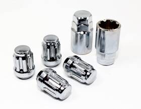 Veritek Performance Vpe-40700sch2 Set Of 4 12x1.5 Chrome Acorn Bulge Tuner Wheel Locks 12x1.5mm