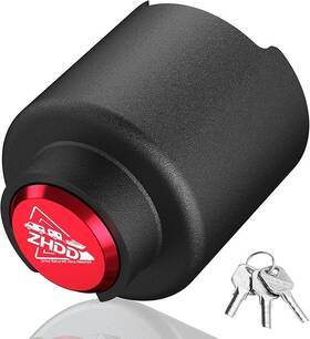 Zhdd Xt-2516 Trailer Coupler Lock 2-5/16 Inch Hardened Steel Anti-theft Boat Rv Red