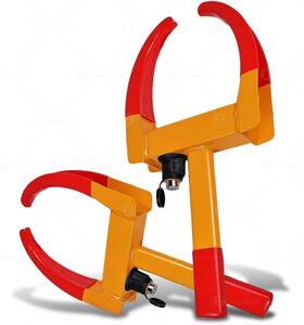 Wl0002-2 Zonetech Wheel Lock Security Tire Clamp - Premium Quality 2 Pack Red Yellow