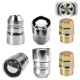 Zpsndp Yca030 Chrome Cone Seat Wheel Locks Lug Nuts M12 X 1.5 Thread Size - Silver