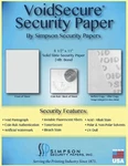 Simpson Security Papers Voidsecure Solid Blue 24 8.5X11 500 Sheet. Fixed Price $20.00.