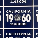 1960 California Yom Dmv Car Truck Trailer License Plate Sticker Tag 1956/60. Fixed Price $12.00.