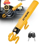Jetmore Steering Wheel Lock, Anti Theft Car Device With Adjustable Yellow. Fixed Price $40.83.