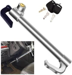 Steering Wheel Brake Lock Anti-theft Retractable Car Clutch Pedal W/ 3 Keys. Fixed Price $39.99.