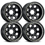 (SET-4) Raceline Rock Gloss Black 15X8 5X4.5/5X114.3 -19MM Wheels Rims Inch. Fixed Price $1055.00.