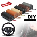 Diy Leather Car Steering Wheel Cover With Needles Thread Stitch Wrap. Fixed Price $11.99.