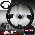 For 89-05 Eclipse 6 Bolt Design Black Fusion Style Steering Wheel + Hub Adapter. Fixed Price $40.99.