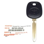 New Oem Transponder Key Chip Ignition With Logo Toyota Uncut Blade 89785-08040. Fixed Price $32.95.