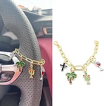 Cross Car Steering Wheel Charm, Palm Tree Chain Access. Fixed Price $16.99.
