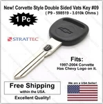 New Corvette Style Big Head Gm Double Sided Vats Ignition Chevy Key W/ Chip #09.. Fixed Price $32.17.