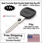 New! Corvette Style Big Head Gm Double Sided Vats Ignition Chevy Key W/ Chip #07. Fixed Price $32.17.