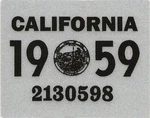California 1959 Vinyl Sticker Repo Tab Vintage License Car-truck-trailer. Fixed Price $14.99.
